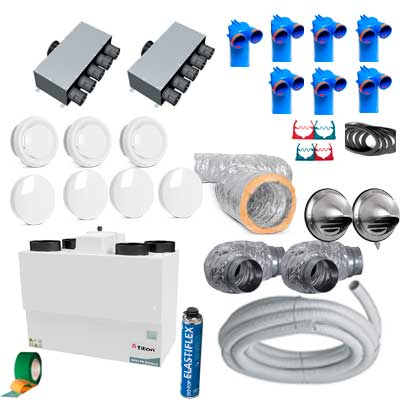 kit sistema ventilación con recuperador de calor